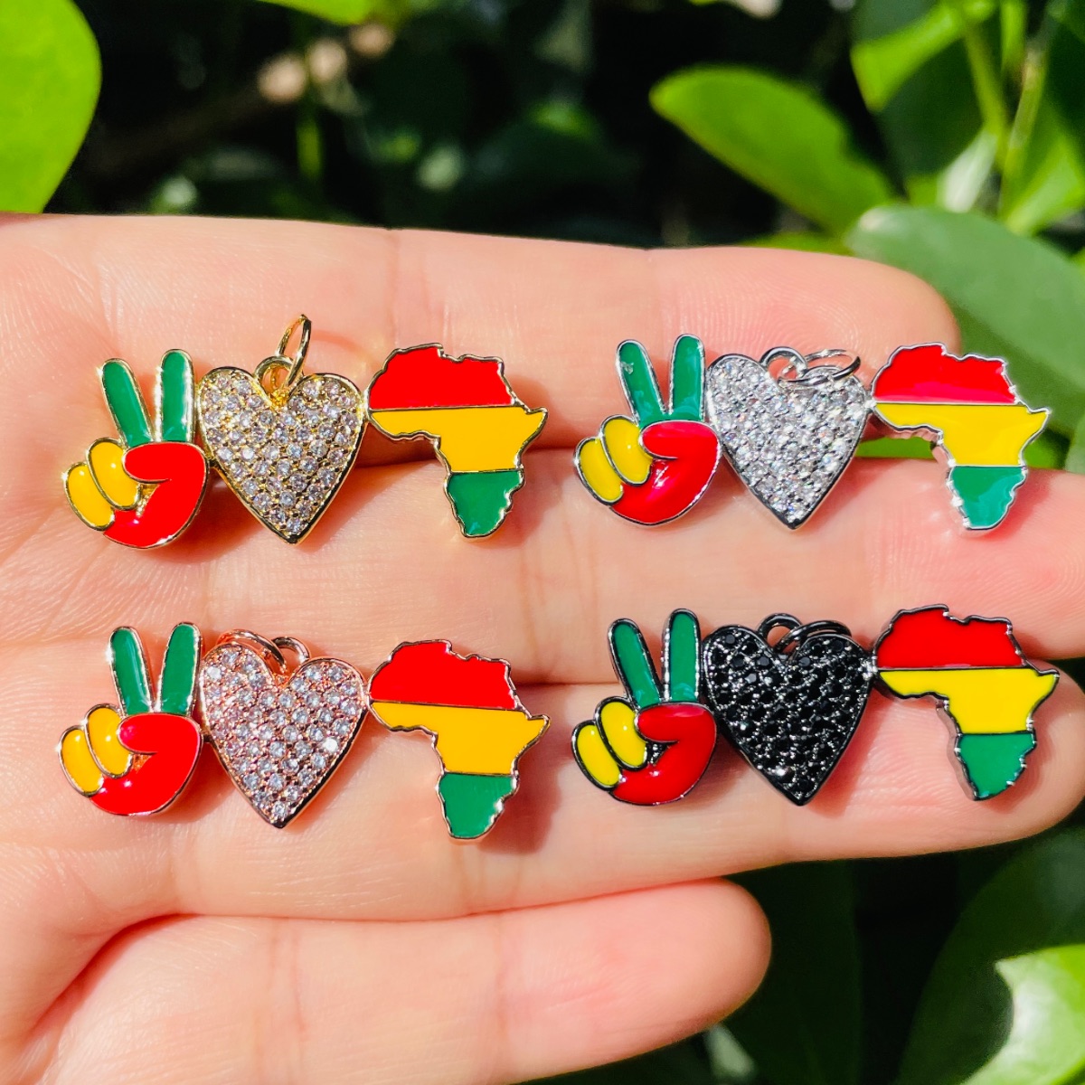 Zirconia Pave Esmalte Pingente - Jewelry Making History avaliação e preço